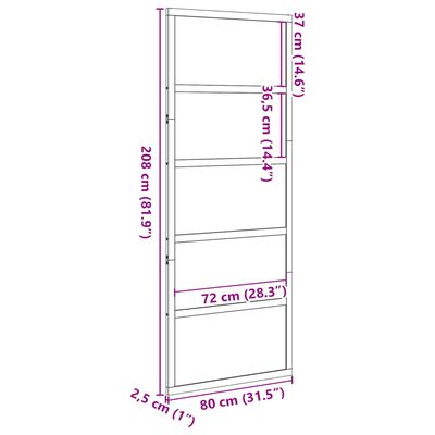 vidaXL Låvedør hvit 80x208 cm heltre furu