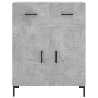 vidaXL Highboard betonggrå 69,5x34x180 cm konstruert tre