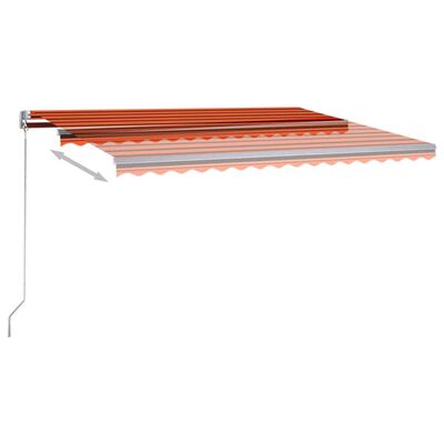 vidaXL Automatisk markise med vindsensor og LED 400x350cm oransje/brun