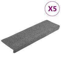 vidaXL Selvklebende trappematter 5 stk lysegrå 65x21x4 cm nålestempel