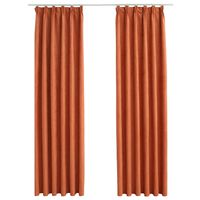 vidaXL Lystette gardiner med kroker 2 stk rust 140x175 cm