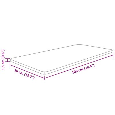 vidaXL Benkeplate til bad mørkebrun 100x50x1,5 cm behandlet heltre