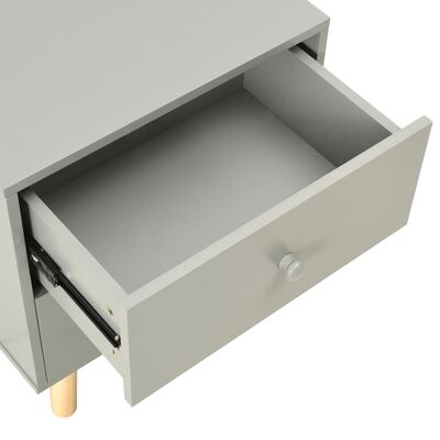 vidaXL Nattbord 2 stk grå 40x30x50 cm heltre furu