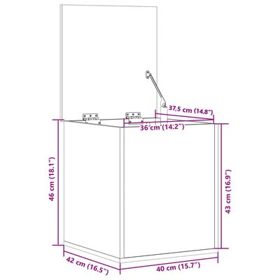 vidaXL Oppbevaringsboks sonoma eik 40x42x46 cm konstruert tre