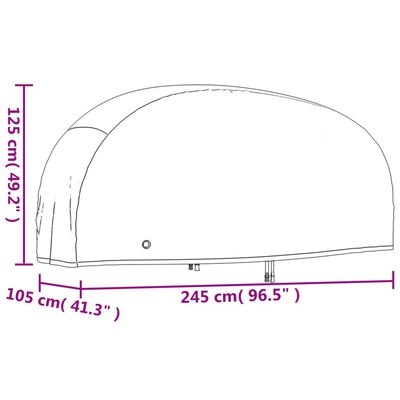 vidaXL Motorsykkeltrekk 2 stk 245x105x125 cm 210D oxfordstoff