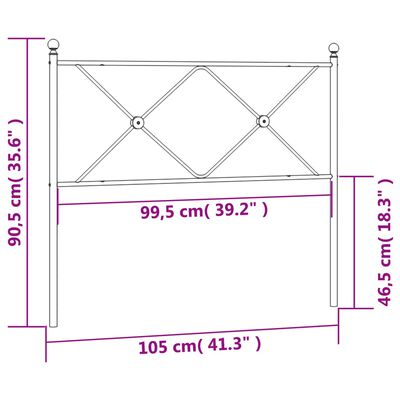 vidaXL Sengegavl i metall svart 100 cm