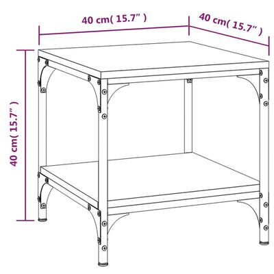 vidaXL Sidebord 2 stk sonoma eik 40x40x40 cm konstruert tre