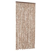 vidaXL Fluegardin beige og mørkebrun 56x185 cm chenille