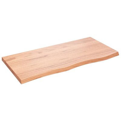 vidaXL Benkeplate til bad lysebrun 100x50x(2-4) cm behandlet heltre