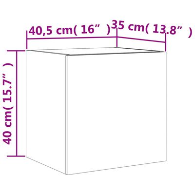 vidaXL Vegghengte TV-benker med LED-lys 2 stk røkt eik 40,5x35x40 cm