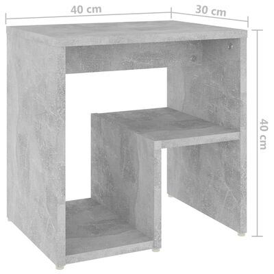 vidaXL Nattbord 2 stk betonggrå 40x30x40 cm konstruert tre