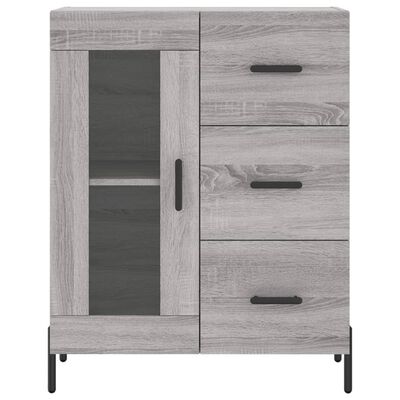 vidaXL Highboard grå sonoma 69,5x34x180 cm konstruert tre