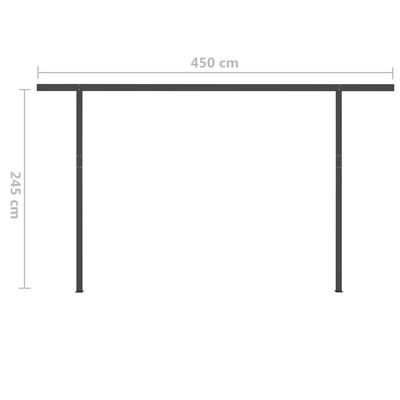 vidaXL Manuell uttrekkbar markise med LED 5x3,5 m gul og hvit