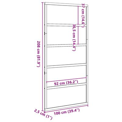 vidaXL Låvedør 100x208 cm heltre furu