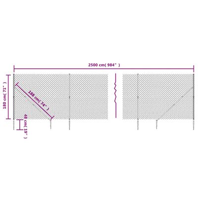 vidaXL Nettinggjerde med stolpespyd 1,8x25 m grønn