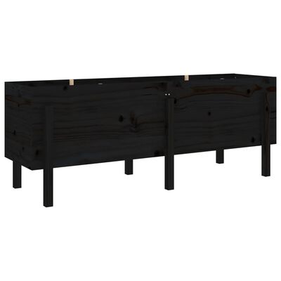 vidaXL Høybed svart 160x50x57 cm heltre gran