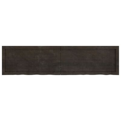 vidaXL Benkeplate til bad mørkebrun 160x40x(2-4) cm behandlet heltre