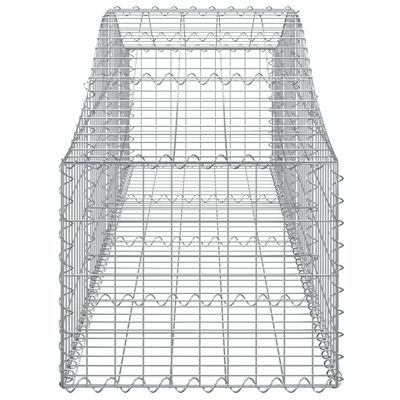 vidaXL Gabionkurver buede 4 stk 200x50x40/60 cm galvanisert jern