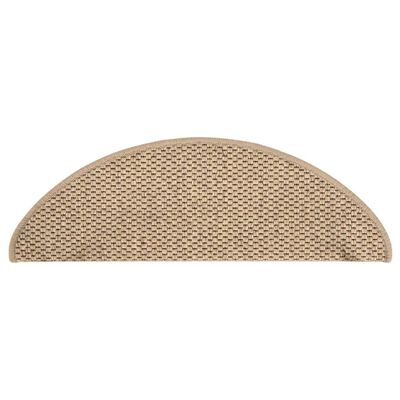 vidaXL Selvklebende trappematter sisal-utseende 15 stk 65x21x4 cm sand