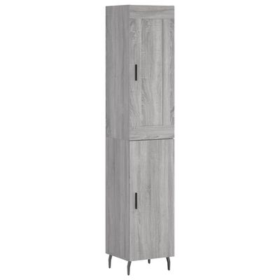 vidaXL Highboard grå sonoma 34,5x34x180 cm konstruert tre