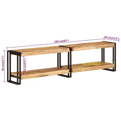 vidaXL TV-benk 160x30x40 cm heltre mango