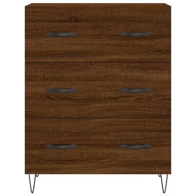 vidaXL Highboard brun eik 69,5x34x180 cm konstruert tre