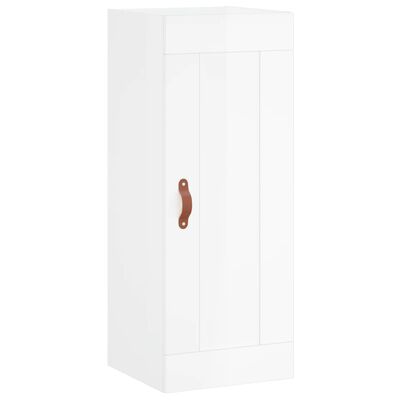 vidaXL Highboard høyglans hvit 34,5x34x180 cm konstruert tre