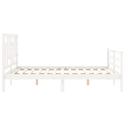 vidaXL Sengeramme med hodegavl hvit 5FT King Size heltre