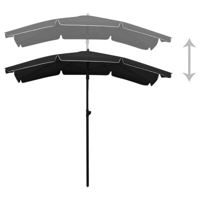 vidaXL Hageparasoll med stang 200x130 cm svart