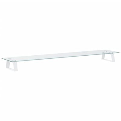 vidaXL Skjermstativ hvit 100x20x8 cm herdet glass og metall