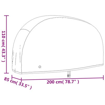 vidaXL Sykkeltrekk svart 200x85x110 cm 190T oxford