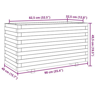 vidaXL Plantekasse 90x40x49,5 cm impregnert furu