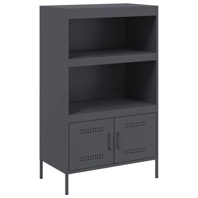 vidaXL Highboard antrasitt 68x39x113 cm stål