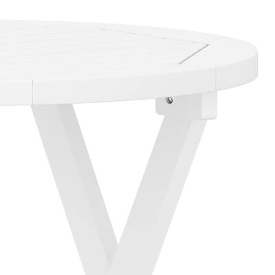 vidaXL Sammenleggbart hagebord hvit Ø 46 cm heltre akasie