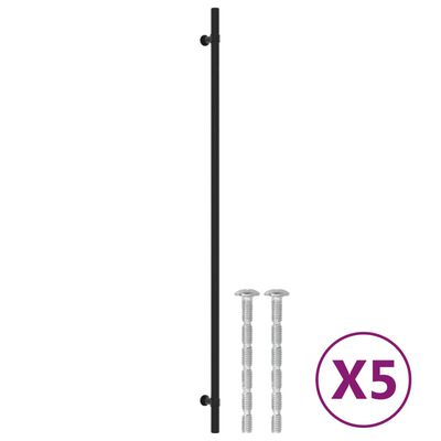 vidaXL Skaphåndtak 5 stk svart 480 mm rustfritt stål