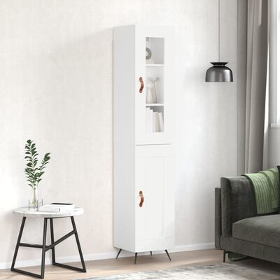 vidaXL Highboard hvit 34,5x34x180 cm konstruert tre