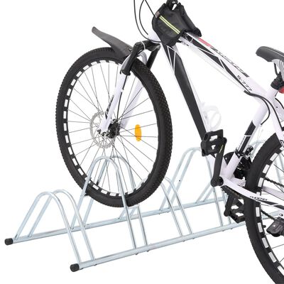 vidaXL Sykkelstativ for 6 sykler gulv frittstående galvanisert stål