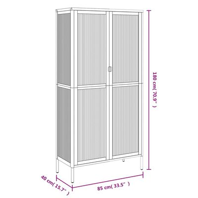 vidaXL Highboard svart 85x40x180 cm glass og stål