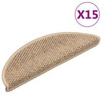 vidaXL Selvklebende trappematter sisal-utseende 15 stk 56x17x3 cm sand