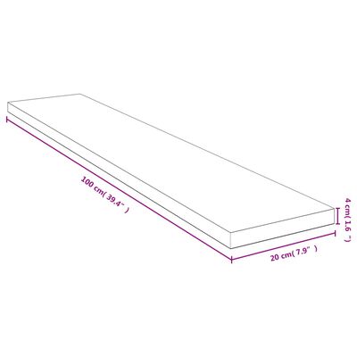 vidaXL Vegghylle 100x20x4 cm bambus