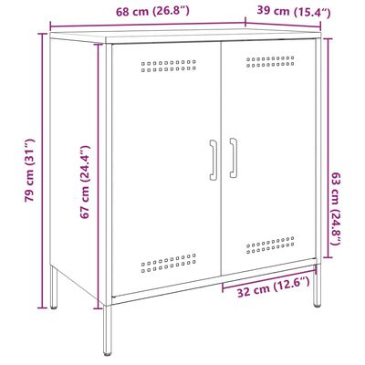 vidaXL Skjenk antrasitt 68x39x79 cm stål