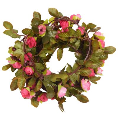 vidaXL Blomsterkranser for jul 6 stk rose 215 cm