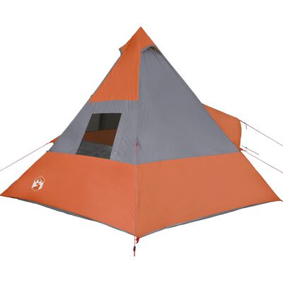 vidaXL Campingtelt tipi 7 personer oransje vanntett