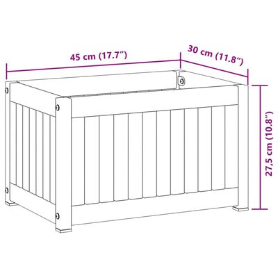 vidaXL Plantekasse 45x30x27,5 cm helte akasie og stål