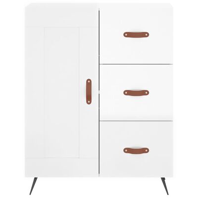 vidaXL Highboard høyglans hvit 69,5x34x180 cm konstruert tre