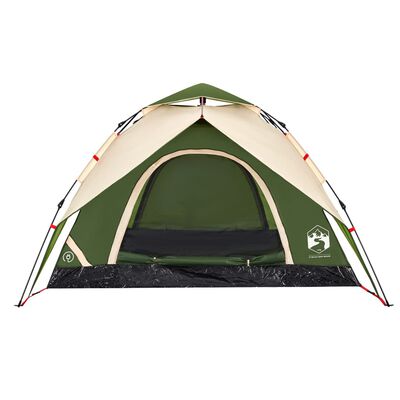 vidaXL Kuppeltelt for camping 5 personer grønn hurtigutløser