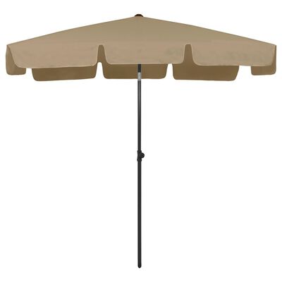 vidaXL Strandparasoll gråbrun 200x125 cm