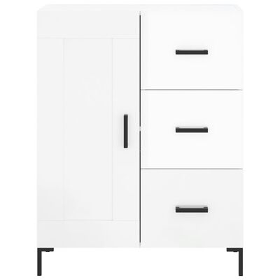 vidaXL Highboard høyglans hvit 69,5x34x180 cm konstruert tre