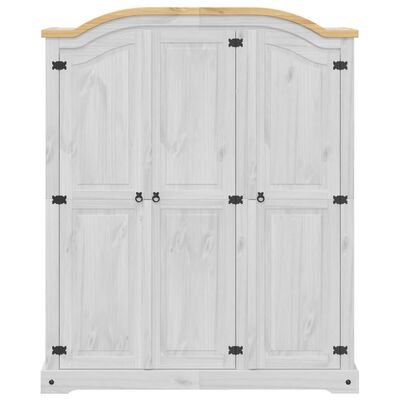 vidaXL Garderobe Corona hvit 151,5x52x186 cm heltre furu