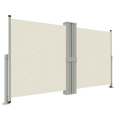 vidaXL Uttrekkbar sidemarkise kremhvit 140x1200 cm